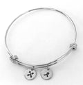 Inspirational Friendship Bracelet Best Friend Gift Sister gift Bracelet Silver Initial Bangle Gift for friend jewelry friends arrow bracelet
