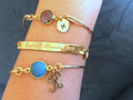 Valentines Day Gift Monogram Bracelet Initial Bangle birthstone personalized  gift for best friend friendship gift 14K gold Sterling Silver