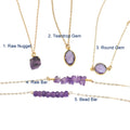 Amethyst Jewelry February Birthstone Necklace Ultra Violet Purple Necklace Raw Gemstone Natural Amethyst Crystal Necklace Birthday Gift