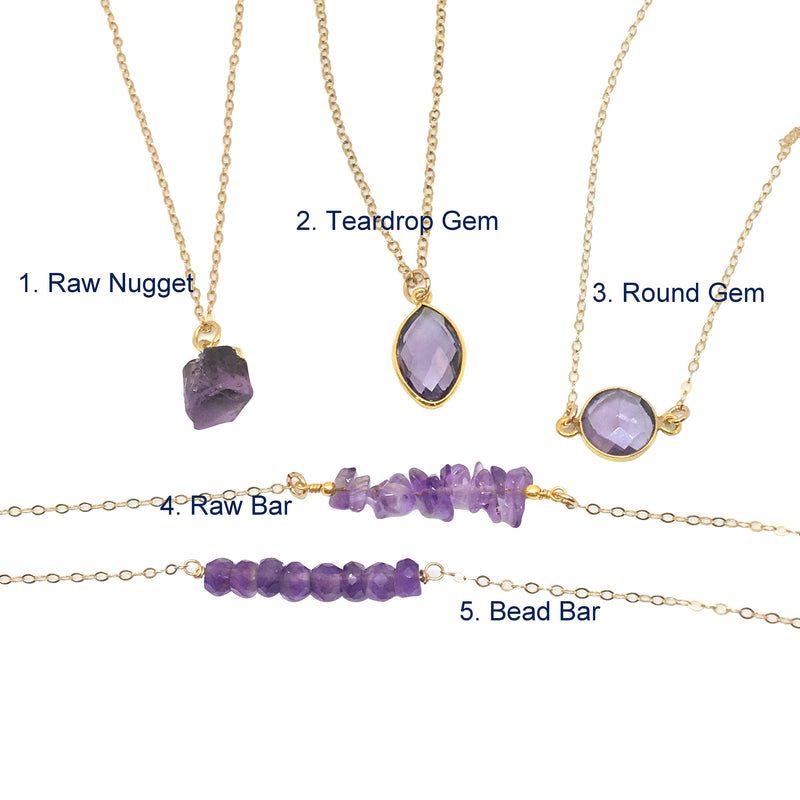 Amethyst Jewelry February Birthstone Necklace Ultra Violet Purple Necklace Raw Gemstone Natural Amethyst Crystal Necklace Birthday Gift