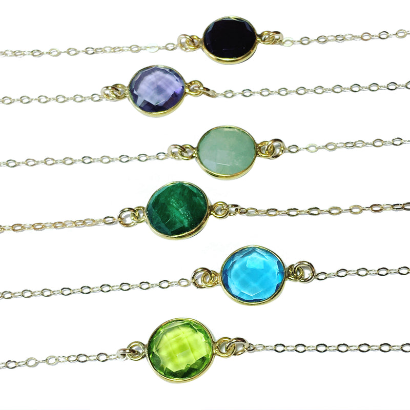 March Birthstone Necklace Aquamarine necklace Dainty Gemstone Choker Necklace, Birthday Gift
