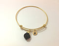 Raw Stone Jewelry Crystal bracelet bangle birthstone initial 14k Gold fill Rough Cut Gemstone Bracelet Gift for best friend for her