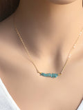 Raw Crystal Necklace Gemstone Bar Choker, Birthstone Necklace