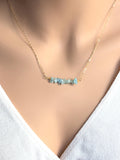 Raw Peridot Necklace Gemstone Bar necklace Natural rough August Birthstone Necklace Delicate Gemstone Necklace Bead Bar Necklace