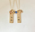 Best Friend Gift Friendship necklace set of two birthstone for friend matching set of 2 personalized necklace initial disc sisters necklace