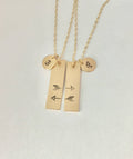 Best Friend Gift Friendship necklace set of two birthstone for friend matching set of 2 personalized necklace initial disc sisters necklace