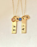 Best Friend Gift Friendship necklace set of two birthstone for friend matching set of 2 personalized necklace initial disc sisters necklace