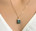 Raw Turquoise Necklace Natural Crystal Necklace Minimal Crystal stone Necklace Rough Cut Gemstone Birthstone Gift for her 14k Gold Sterling