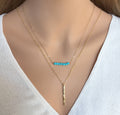 January Birthstone Necklace Garnet Necklace Gold Bead bar Necklace Healing Gift Birthday Present Gemstone Bar Necklace
