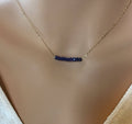 Layered Necklace Minimalist Gemstone Bead Bar Necklace Beaded necklace