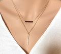 January Birthstone Necklace Garnet Necklace Gold Bead bar Necklace Healing Gift Birthday Present Gemstone Bar Necklace