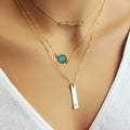 Vertical Bar Mom Necklace Engraved with kids names Custom engraved bar initial  birthstone charm added vertical bar 14K gold sterling silver