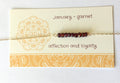 January Birthstone Necklace Garnet Necklace Gold Bead bar Necklace Healing Gift Birthday Present Gemstone Bar Necklace