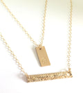 Layered Initial Gold Necklace multistrand Gold Chain Necklace Simple Delicate Double Layer Necklace 14k Gold  Gift for wife Sterling Silver