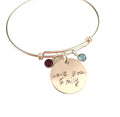 Custom engraved expandable bracelet handwriting jewelry company logo engraved symbol engraved handwriting bracelet gold bangle coin engraved