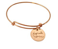 Custom engraved expandable bracelet handwriting jewelry company logo engraved symbol engraved handwriting bracelet gold bangle coin engraved