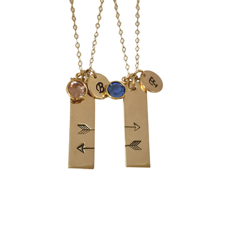 Sisters Gift Sister necklace gift for daughters 14 K gold fill friendship necklaces matching set of 2 personalized gold necklace initial