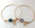 Valentines Day Gift Monogram Bracelet Initial Bangle birthstone personalized  gift for best friend friendship gift 14K gold Sterling Silver