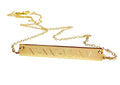 Wedding date necklace gold bar Necklace Roman Numeral Personalized necklace Nameplate, Engraved Horizontal Gold Bar