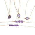Amethyst Jewelry February Birthstone Necklace Ultra Violet Purple Necklace Raw Gemstone Natural Amethyst Crystal Necklace Birthday Gift