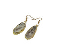 Druzy Earrings Dangle Gold plated Bohemian Earrings Pink Drusy Raw Crystal Jewelry Gift for best friend gift for wife large earrings
