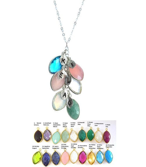 Mother's Gift Birthstone Necklace  Mom Necklace Mothers day Gift Necklace Personalized Birthstone Mom gift Cascading Necklace Grandma