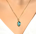 August Birthstone Necklace Peridot Necklace Dainty Simple Gemstone necklace gift for her delicate Necklace, 14k Gold Fill
