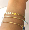 Gold Chain Bracelet Gold Coin bracelet Dainty Stacking Bracelet Gold Disk Bracelet Simple sterling silver Layering Bracelet