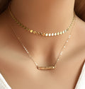 Gold Chain Bracelet Gold Coin bracelet Dainty Stacking Bracelet Gold Disk Bracelet Simple sterling silver Layering Bracelet