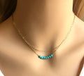 Turquoise Choker Layered Choker Necklace minimalist gold gemstone bar choker Delicate necklace Silver, rose Gold