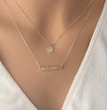August Birthstone Necklace Peridot Necklace Raw Peridot Necklace Tiny Initial Necklace Layering Necklace, Dainty Initial Necklace