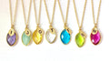Bridesmaid jewelry Initial Necklace personalized Inspirational gold leaf Custom Birthstone Necklace bridesmaid gift for her custom gift