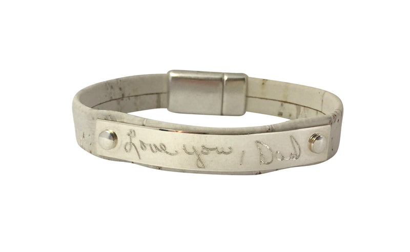 Custom Handwriting Bracelet Personalized Leather Women Bracelet Copper gold plate bracelet women gift for him  her unisex bracelet nameplate