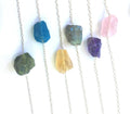October Birthstone Raw Blue Peruvian Opal Necklace Necklace Healing gems Raw gemstone Crystal Necklace Rough Necklace Dainty Stone Pendant - LillaDesigns