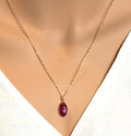 Ruby Necklace July Birthstone Necklace Dainty Simple Gemstone necklace gift for her delicate stone Necklace