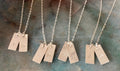 Small Tag Necklace Initial Necklace Personalized Dainty Necklace Sterling Silver initials Necklace Initials handstamped gift for best friend
