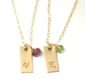 August birthstone Necklace peridot necklace dainty Initial Necklace handstamped personalized necklace gift for her august birthday gift