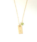 August birthstone Necklace peridot necklace dainty Initial Necklace handstamped personalized necklace gift for her august birthday gift