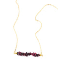 July Birthstone Necklace Raw Ruby Necklace Gemstone Bar necklace Natural Ruby  Delicate Gemstone Necklace, Bead Bar Necklace