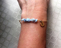 Raw Sapphire Bracelet September Birthstone Raw Crystal bracelet Initial Gemstone Birthstone Bracelet Delicate Gemstone bracelet gift for her