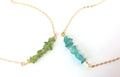 Raw Peridot Necklace Gemstone Bar necklace Natural rough August Birthstone Necklace Delicate Gemstone Necklace Bead Bar Necklace