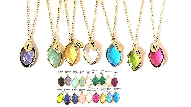 August Birthstone Initial Necklace Peridot Necklace Inspirational Custom Birthstone Necklace Custom Initial Necklace - LillaDesigns