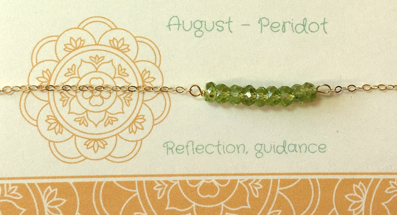 Peridot Necklace August Birthstone Raw Gemstone Necklace Gold Dainty bead Raw Stone Necklace, Personalized Bar Necklace