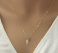 August birthstone Necklace peridot necklace dainty Initial Necklace handstamped personalized necklace gift for her august birthday gift
