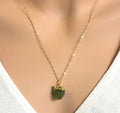 Raw Peridot Necklace August Birthstone Necklace  Dainty gem Necklace Raw Crystal Necklace Personalized Gemstone Dainty Necklace Gift for her