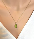 August Birthstone Necklace Peridot Necklace Dainty Simple Gemstone necklace gift for her delicate Necklace, 14k Gold Fill
