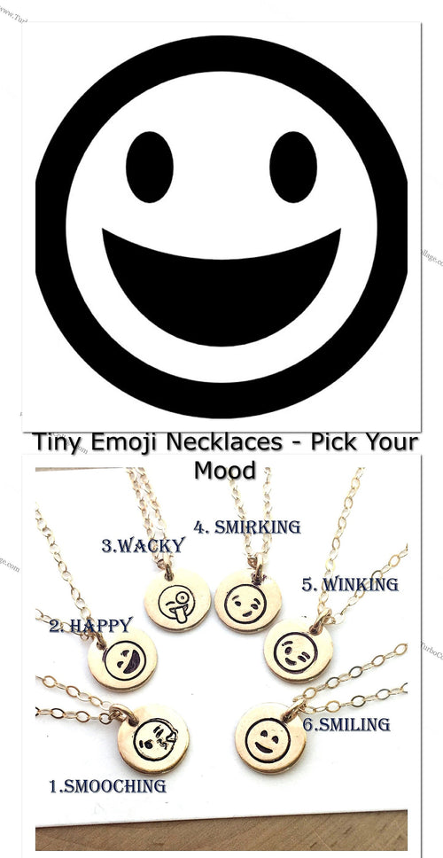 Emoji Necklace Kissy Face Necklace Gift for best friend necklace emoji disc necklace rose gold sterling silver gift for her happy face