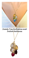 Inspirational Custom Birthstone Necklace Gift For Mom, Handstamped Initial Necklace
