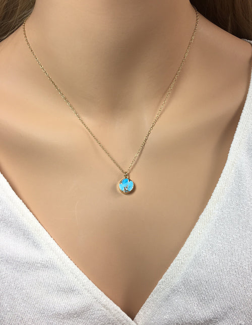 Turquoise Gold necklace Gift For Women