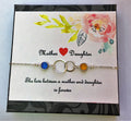 Mother Daughter Necklace with Swarovski Crystal Birthstones Infinity Circle Sterling Silver dainty Necklace Connecting Circles gift for mom - LillaDesigns